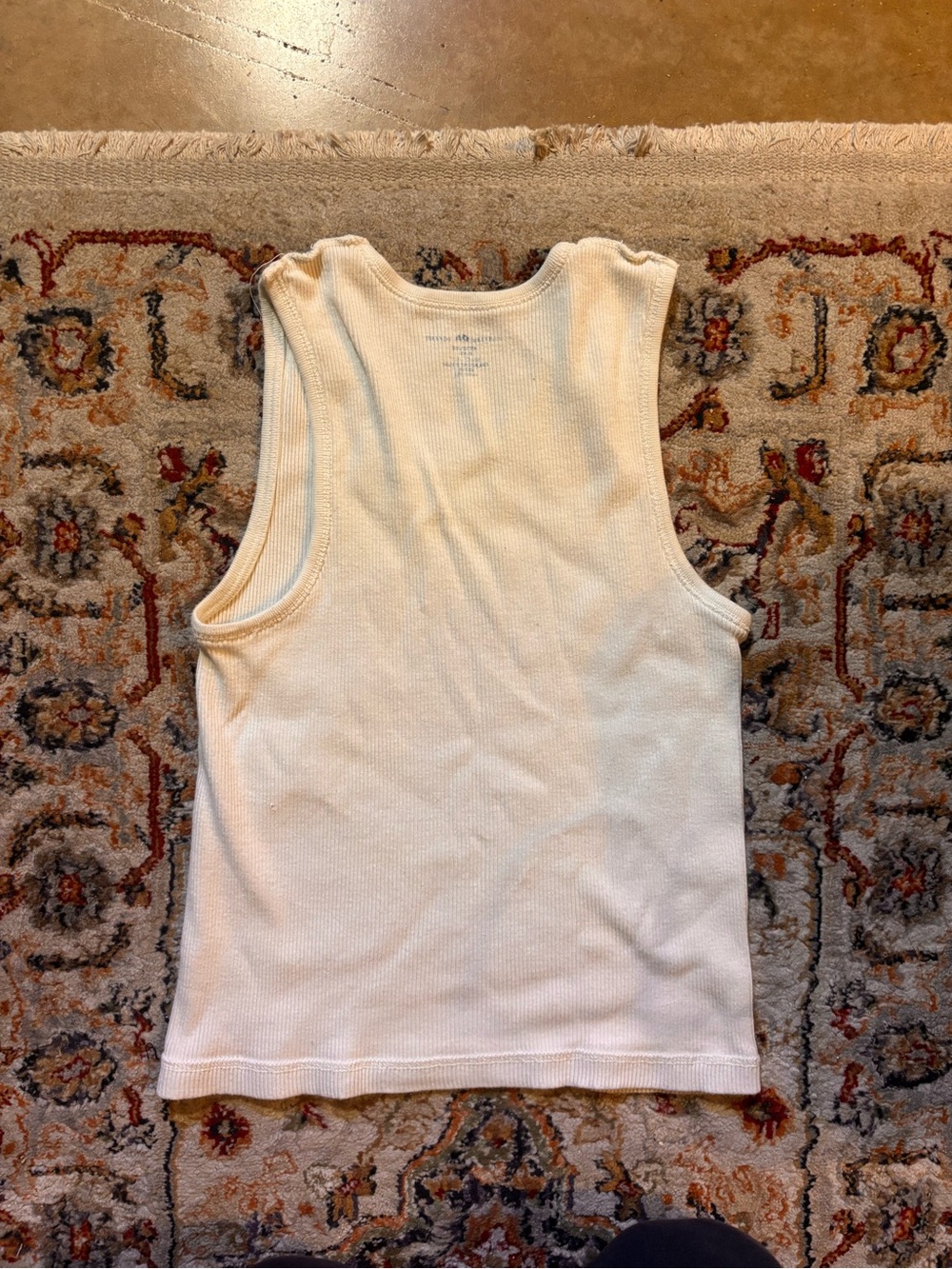 Brandy Melville Cream Ribbed Tank Top